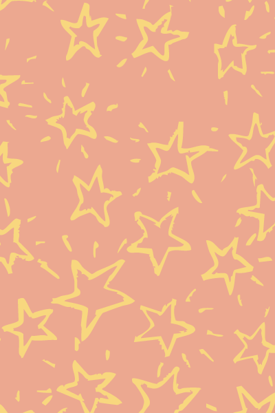 Peach birthday pattern with yellow star outlines. Part of the Birthday Memories Collection